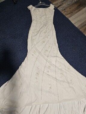 White Beaded Dress (Color: White)